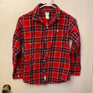 Carters Boys Shirt Red Plaid Size 10/12